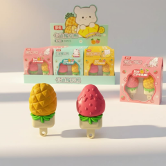 Toptan Ice Cream Renkli Çift Model Kartelalı Silgi