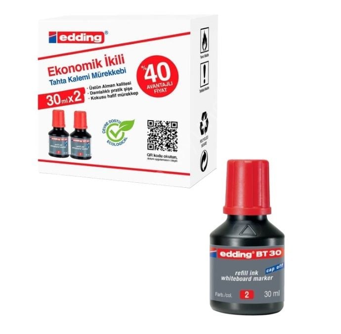 Toptan Tahta Kalemi Mürekkebi 2li Kırmızı