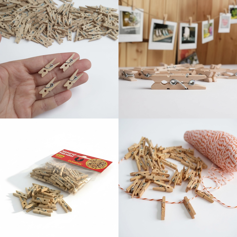 Toptan Ahşap Natural Mini Mandal