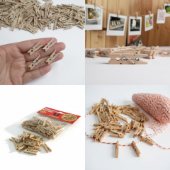 Toptan Ahşap Natural Mini Mandal