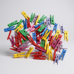 Toptan Ahşap Renkli Mini Mandal