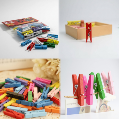 Toptan Ahşap Renkli Mini Mandal