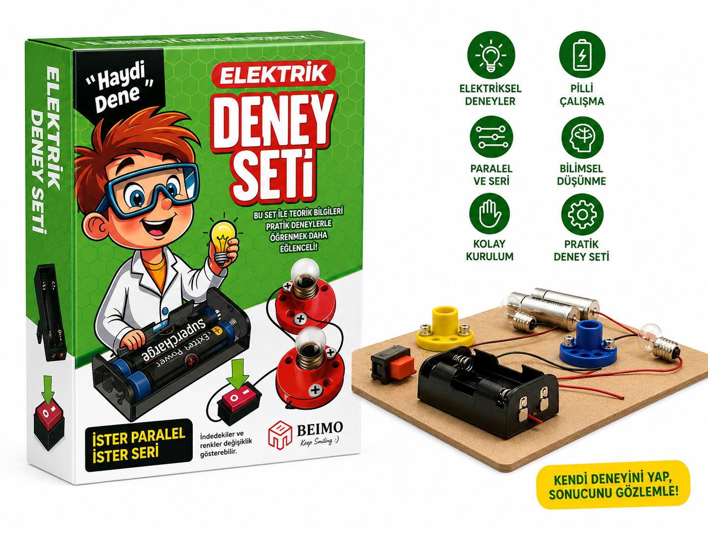 Toptan Elektrik Deney Seti Kutulu Lüks