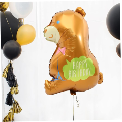 Toptan Folyo Balon Happy Birthday Ayı