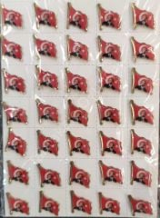 Toptan Yaka Rozeti Türk Bayraklı Atatürk