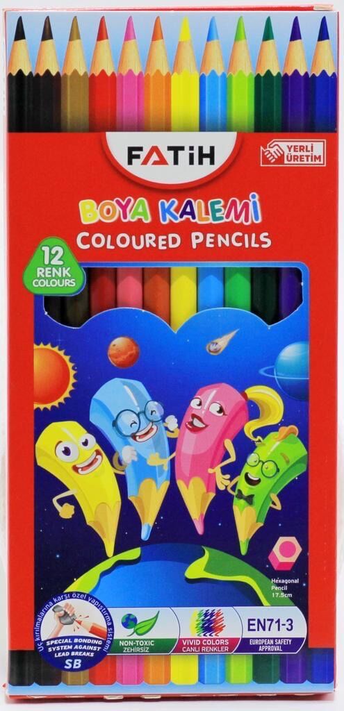 Toptan Fatih Kuru Boya Kalemi 12 li