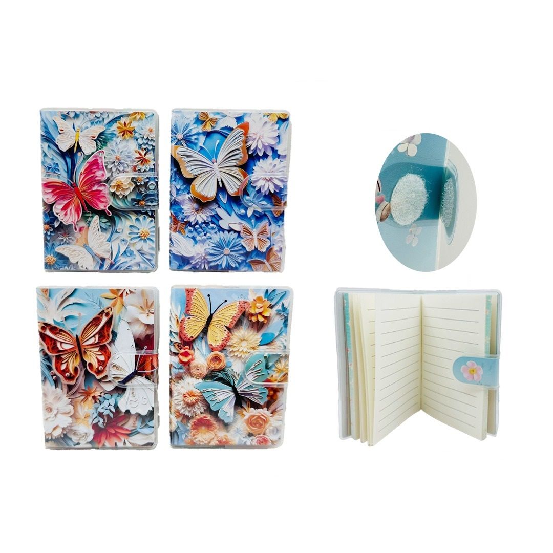 Toptan Cırtlı Defter Kelebek Desen