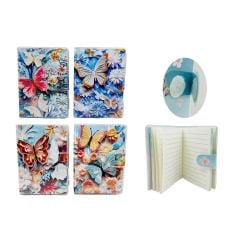 Toptan Cırtlı Defter Kelebek Desen