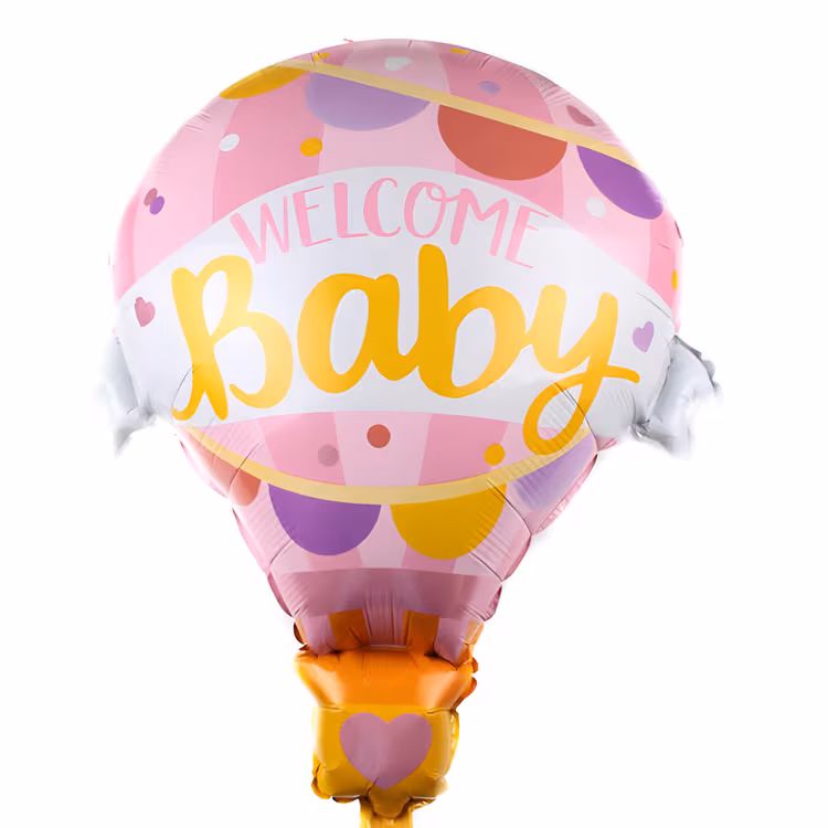 Toptan Folyo Balon Welcome Baby Pembe