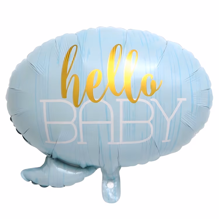 Toptan Folyo Balon Hello Baby Mavi
