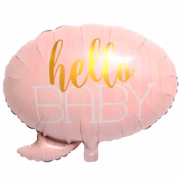 Toptan Folyo Balon Hello Baby Pembe