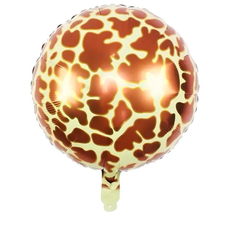 Toptan Folyo Balon Yuvarlak Zürafa Desenli