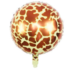 Toptan Folyo Balon Yuvarlak Zürafa Desenli