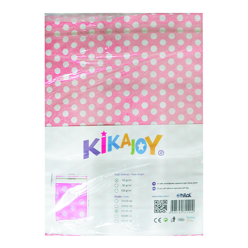 Toptan Bantlı Hediye Paketi 25x30 cm Pembe