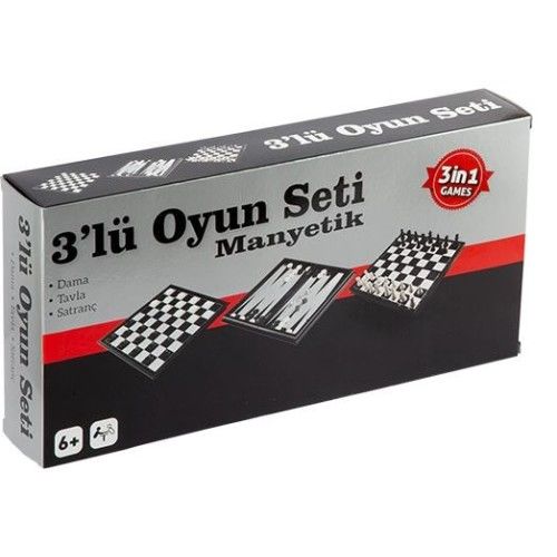 Toptan Oyuncak Mıknatıslı Satranç 3 İn 1 Oyun Seti
