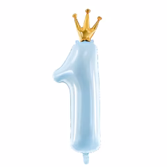 Toptan Folyo Balon Taçlı 1 Rakam Mavi