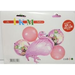 Toptan Flamingo Pembe 5Li Folyo Balon Set