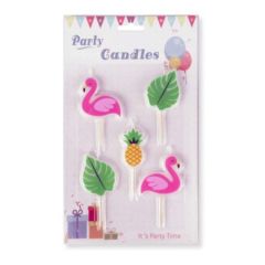 Toptan Flamingo Ve Yaprak Model Mum Seti