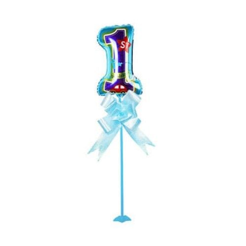 Toptan Folyo 1 Rakam Mavi Çubuklu Balon