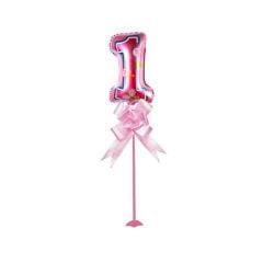 Toptan Folyo 1 Rakam Pembe Çubuklu Balon