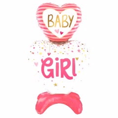 Toptan Ayaklı Folyo Balon Baby Girl Pembe