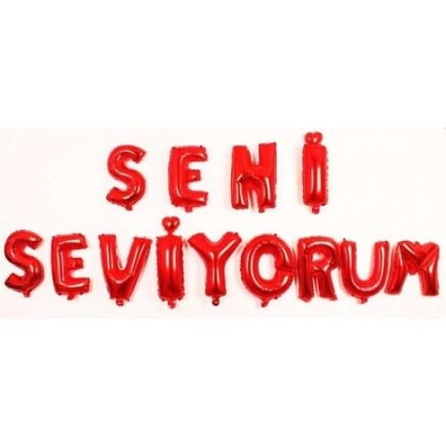 Toptan Folyo Balon  Seni Seviyorum Seti Kırmızı