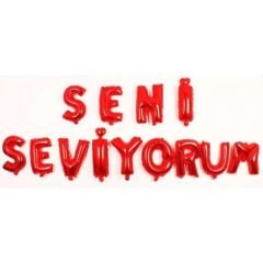 Toptan Folyo Balon  Seni Seviyorum Seti Kırmızı