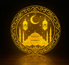 Toptan Ledli Ramazan Süsü - Camii Silüetli Dekoratif Aydınlatma
