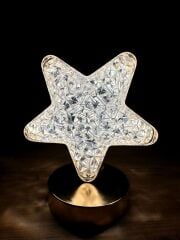 Toptan Kristal Görünümlü Ledli Yıldız Masa Lambası