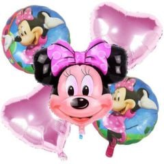 Toptan Folyo Balon 5Li Mini Kız Set