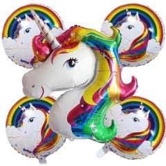 Toptan Folyo Balon 5Li Unicorn Set
