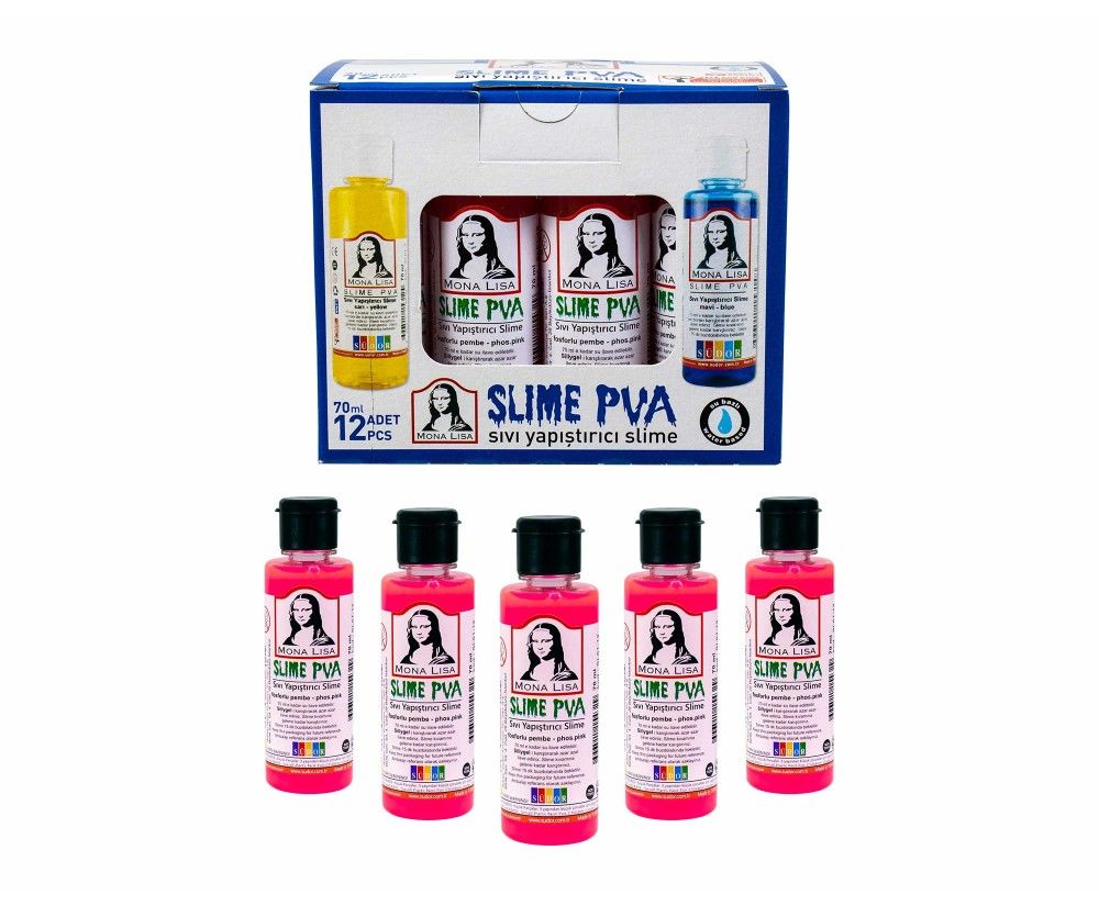 Toptan Sıvı Yapıştırıcı Slime Fosforlu Pembe emn