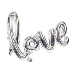 Toptan Folyo Balon Büyük Gümüş Love  Model