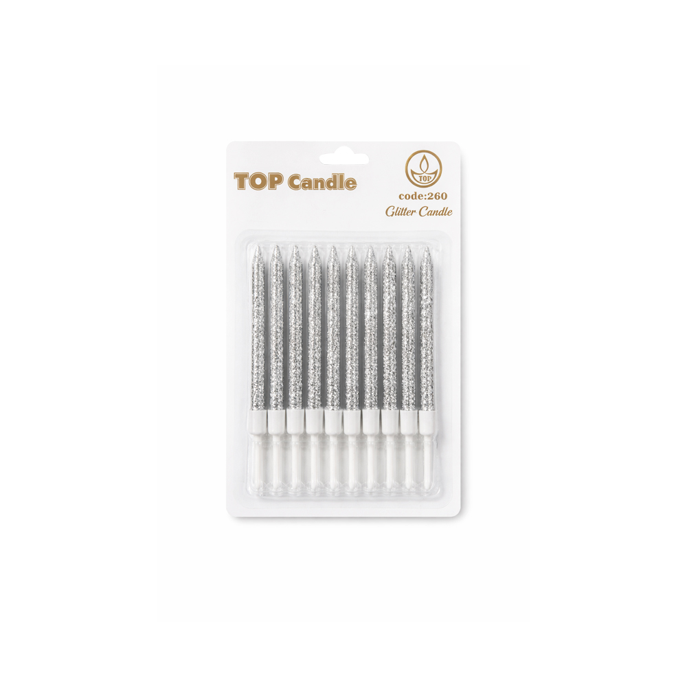 Toptan Mum Seti 8cm 12li Simli Gümüş