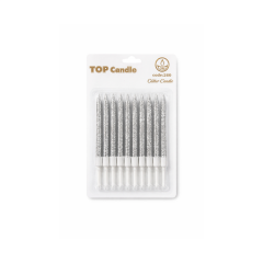 Toptan Mum Seti 8cm 12li Simli Gümüş