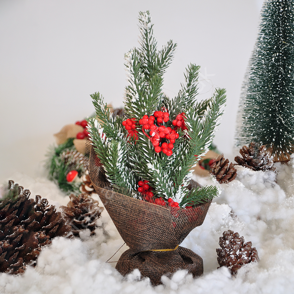 Toptan 26cm Çuhalı Süslü Çam Ağacı