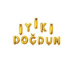 Toptan Folyo Balon İyiki Doğdun Gold Model