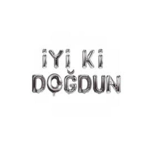 Toptan Folyo Balon İyiki Doğdun Gümüş Model