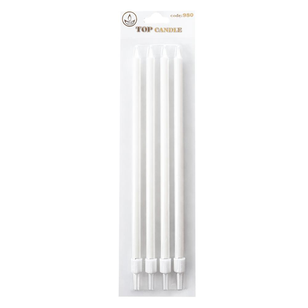 Toptan Doğum Günü Mum Seti 19cm 4lü Beyaz