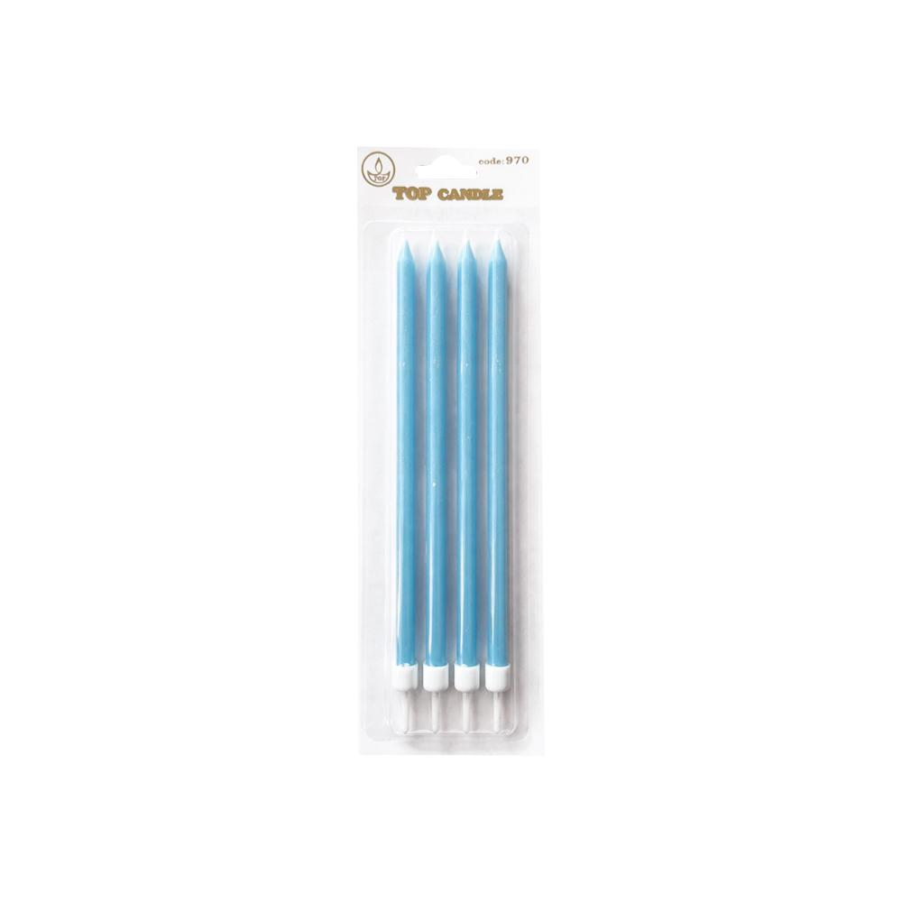 Toptan Doğum Günü Mum Seti 19cm 4lü Pastel Mavi