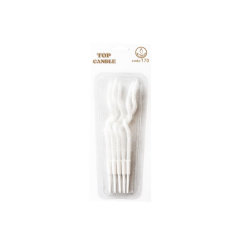 Toptan Simli Kıvrık Doğum Günü Mum Seti 12cm 5li Beyaz