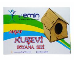 Toptan Boyama Ahşap Kuş Ev Seti