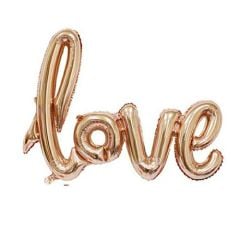 Toptan Folyo Balon Love Yazısı Rose Gold