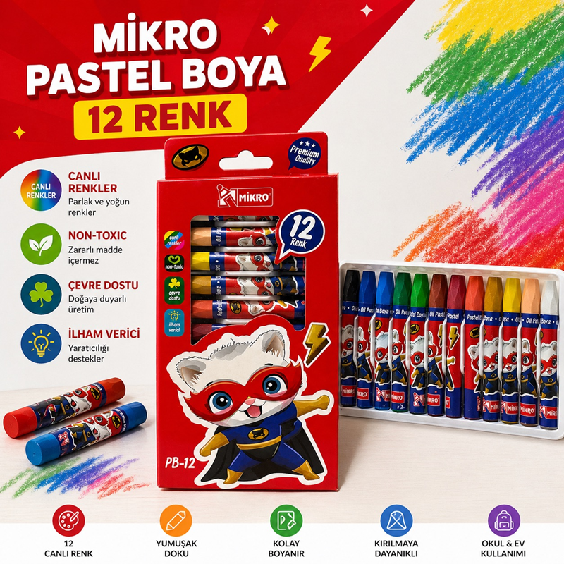 Toptan Mikro Pastel Boya 12 Renk