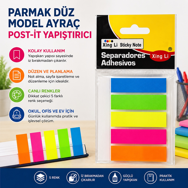 Toptan Düz Model Parmak Ayraç Post-it