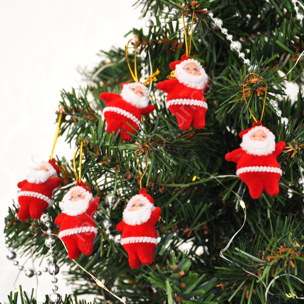 Toptan Yılbaşı Ağaç Süsü Noel Baba 6lı