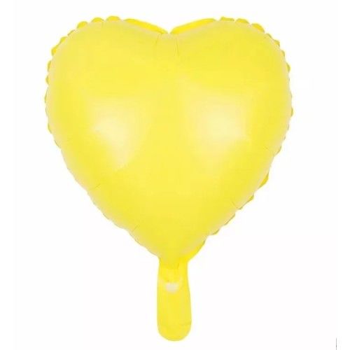 Toptan Folyo Balon Makaron Sarı Kalp Model
