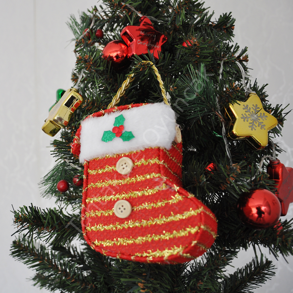 Toptan Yılbaşı Ağaç Süsü Çorap Süpriz Kutusu