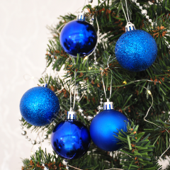 Toptan Yılbaşı Ağaç Süsü 5cm 10lu Mavi