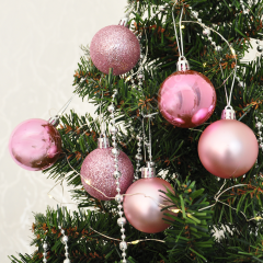 Toptan Yılbaşı Ağaç Süsü 5cm 10lu Pembe